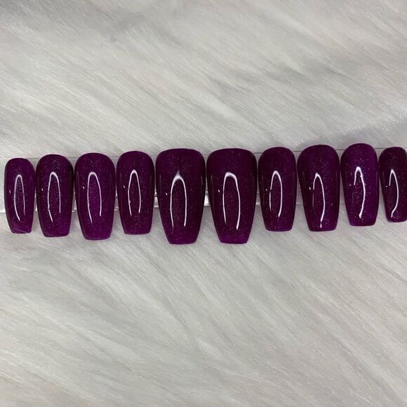 Purple Heart Custom Press On Nails | High Quality Nails | Handmade - Picture 3 of 12